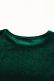 Evergreen Sequin Puff Sleeve High Waist Tiered Velvet Mini Dress
