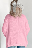 Light Pink Christmas Tree Print Open Front Drop Shoulder Midi Cardigan