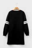 Black Colorful Sequin Christmas Tree Patched Varsity Sweatshirt Dress