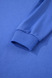 Sky Blue Varsity Contrast Banded Sleeve Shift Sweatshirt Dress