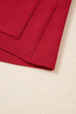 Fiery Red Collared Button Front Wrapped Cardigan Jacket