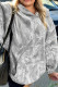 Gray Plus Size Camouflage Woodland Print Oversized Sporty Hoodie