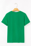 Bright Green Santa Clause Embroidered T Shirt