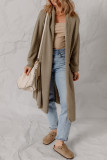 DUNE Solid Color Textured Knit Open Front Oversize Midi Sweater Cardigan