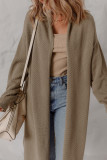 DUNE Solid Color Textured Knit Open Front Oversize Midi Sweater Cardigan