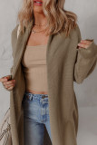 DUNE Solid Color Textured Knit Open Front Oversize Midi Sweater Cardigan