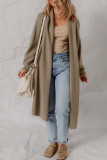 DUNE Solid Color Textured Knit Open Front Oversize Midi Sweater Cardigan