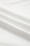 White Exposed Seam Detail Color Block Patch Pocket Drop Shoulder Sweatshirt