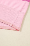 Pink Sequined HOLLY JOLLY Color Block Crew Neck Sweater