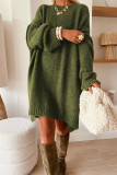 Four Leaf Clover Oversize Drop Shoulder Slouchy Sweater Dress