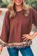 Clay Leopard Detail Loose Bracelet Sleeve Top