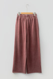 Wild Ginger  Mineral Wash Lace-up High Waist Raw Hem Patched Pocket Pants