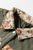Dearlovers Sage Green Ribbed Retro Floral Patchwork Shirt Style Jacket