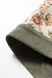 Dearlovers Sage Green Ribbed Retro Floral Patchwork Shirt Style Jacket
