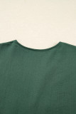 Canton Contrast Ricrac Trim Button V Neck Knotted Bracelet Sleeve Shift Dress