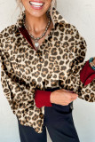 Khaki Contrast Edge Leopard Shirt