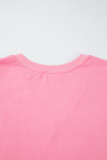 Bonbon Solid Color V Neck Short Puff Sleeve Blouse