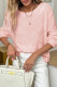 Light Pink Fuzzy Ribbed Texture Round Neck Long Sleeve Top