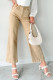 Apricot Solid Color Seamed Center Wide Leg Cropped Jeans