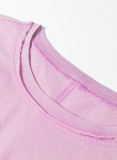 Lavendula Mineral Wash Drop Shoulder Raw Edge Loose Tee