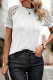 White Seamed Detail Contrast Lace Raglan Sleeve Tee