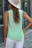 Casual Pleated Round Neck Sleeveless Top