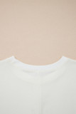 Beige Star Print Stud Detail Cotton Jersey Top