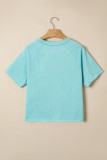 Mint Green Mineral Wash Raglan Sleeve Boxy Fit Cropped Tee