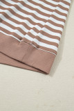 Khaki Stripe Short Bubble Sleeve T Shirt