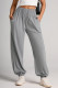 Gray Smocked High Waist Joggers