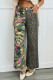 Multicolour Abstract Camouflage Print Contrast Leopard Patchwork Straight Leg Jeans