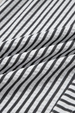 Black Stripe Wide Leg Casual Pants