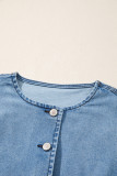 Myosotis Buttoned Front Slit Denim Vest
