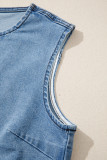 Myosotis Buttoned Front Slit Denim Vest
