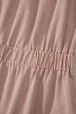 Smoke Gray Mineral Wash U Neck Elastic Waist Sleeveless Mini Dress