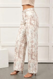 Khaki Woodland Camo Tummy Control Denim Wide Leg Jeans