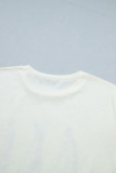 White Fish Print Short Sleeve Round Neck T Shirt