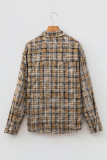 Brown Retro Plaid Long Sleeve Button Down Shirt