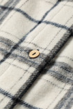 Multicolour Plaid Button-Up Long Sleeve Shift Silhouette Shacket