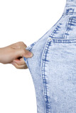 Beau Blue Light Washed Pull On Barrel Jeans