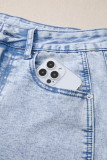 Beau Blue Light Washed Pull On Barrel Jeans