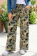 Multicolour Camouflage Print Street Fashion Drawstring Shift Pants