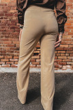 Parchment High Waist Full Length Regular Fit Pants