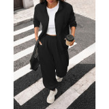 Women Zip‑Up Tracksuit Set, Casual Long Sleeve Jacket & Jogger Pants 2‑Piece Outfit