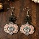 Vintage Gothic All Seeing Eye Wooden Drop Earrings