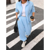 Women Zip‑Up Tracksuit Set, Casual Long Sleeve Jacket & Jogger Pants 2‑Piece Outfit