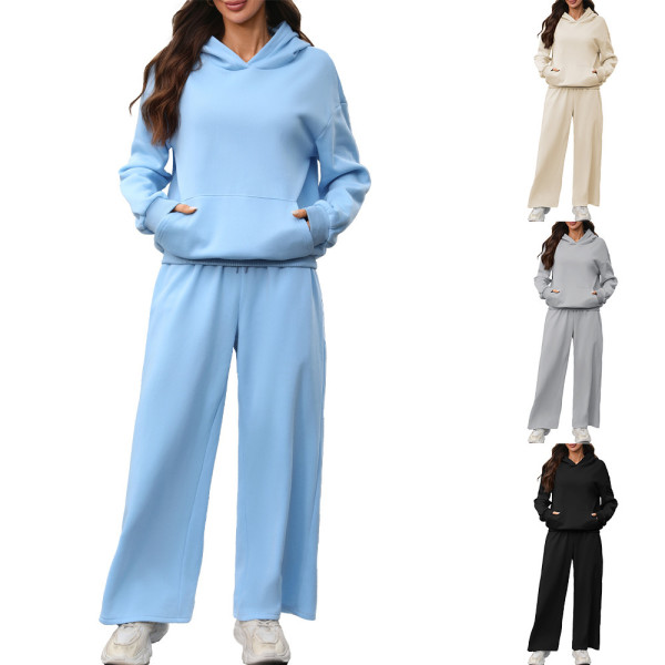 Women’s Hoodie & Wide Leg Pants 2-Piece Casual Tracksuit Set