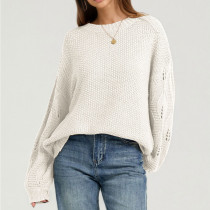 Women Hollow Out Oversized Knit Pullover Sweater