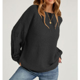 Women Hollow Out Oversized Knit Pullover Sweater