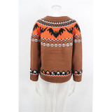 Halloween Bat Skull Pattern Knitted Sweater Women Crew Neck Long Sleeve Pullover